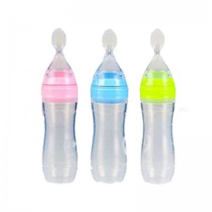 100% voedselkwaliteit siliconen lepel knijpen rijstpasta babyvoeding fles siliconen baby kinderen voeden fruit facifier lepel fles