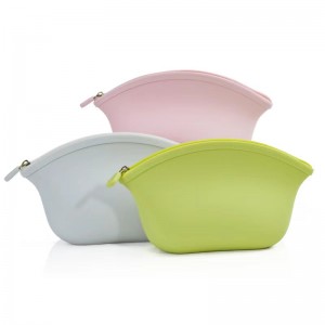 Winkelen reisfeest zipper draagbare snoepkleur dames siliconen cosmetische tas handtas